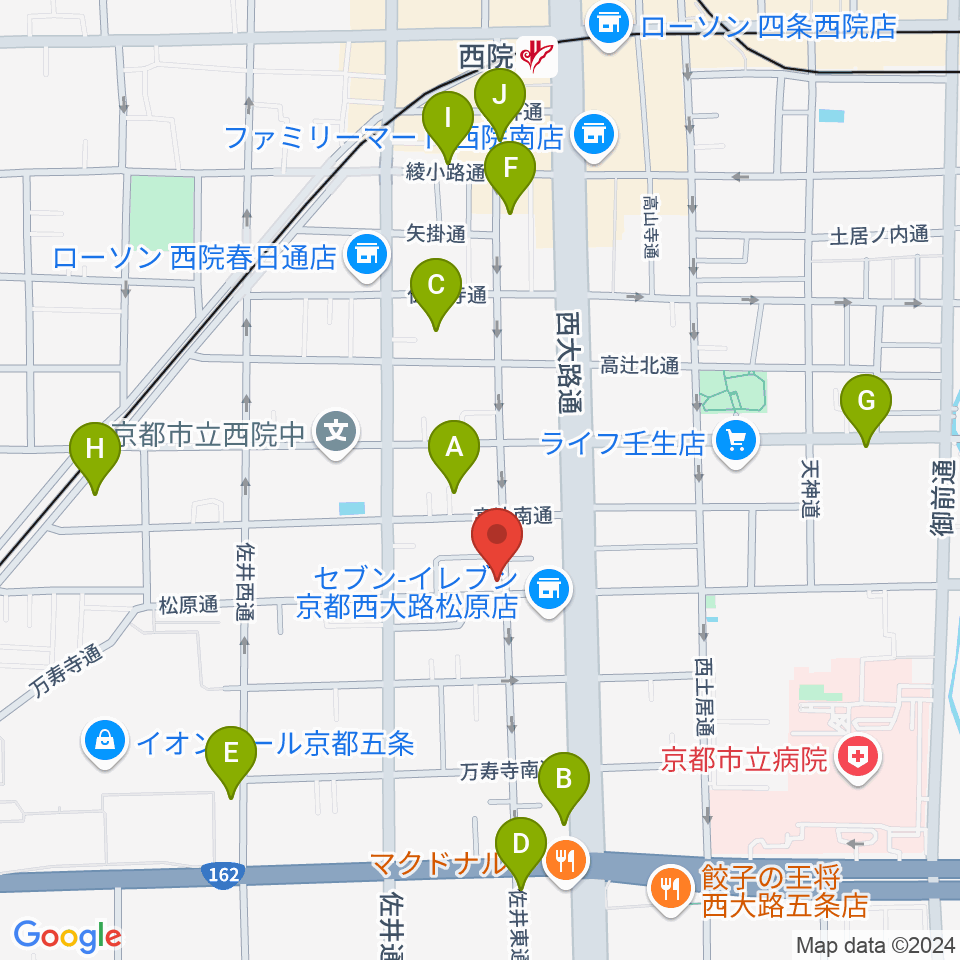 西院 和音堂周辺のホテル一覧地図