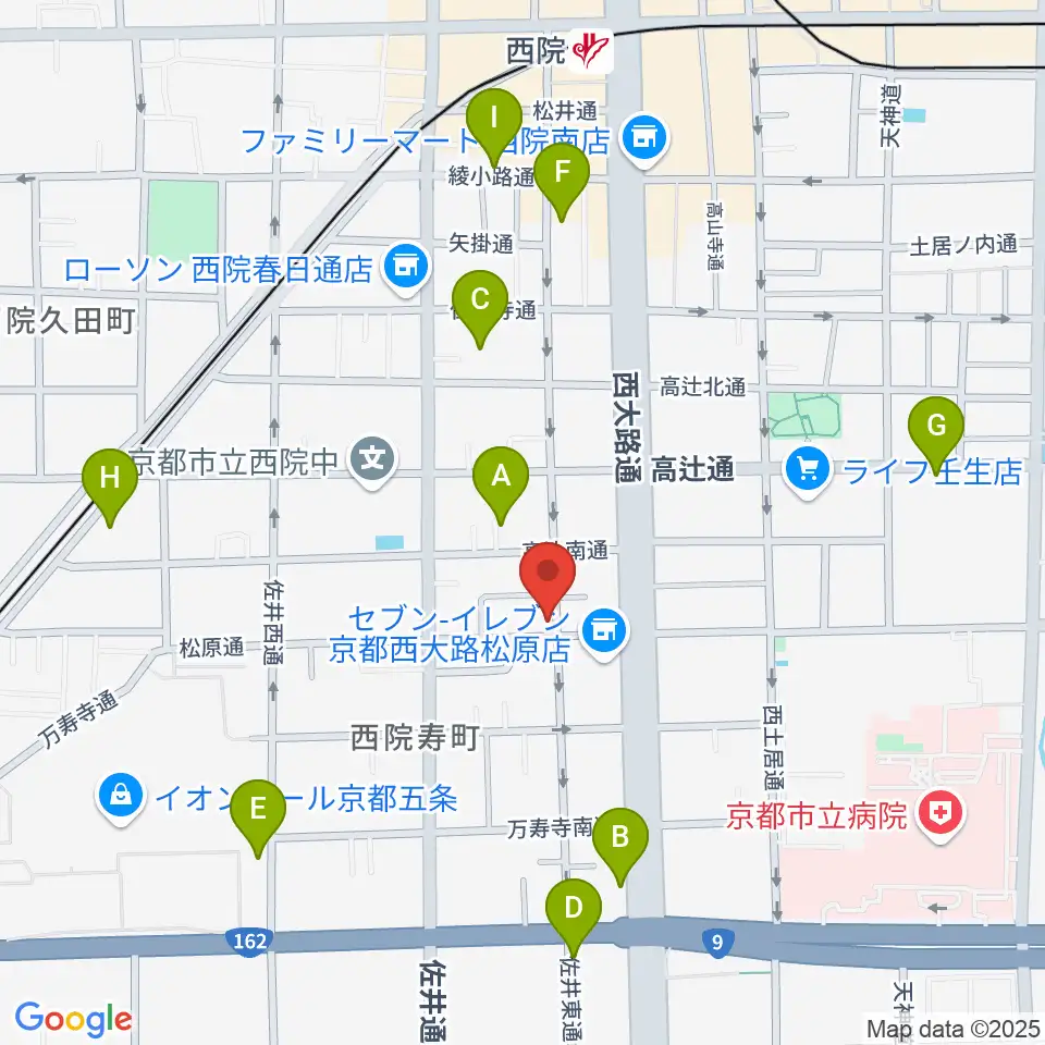 西院 和音堂周辺のホテル一覧地図