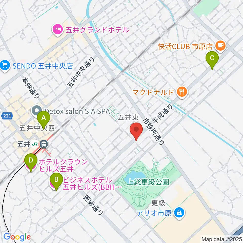 シツデン楽器周辺のホテル一覧地図