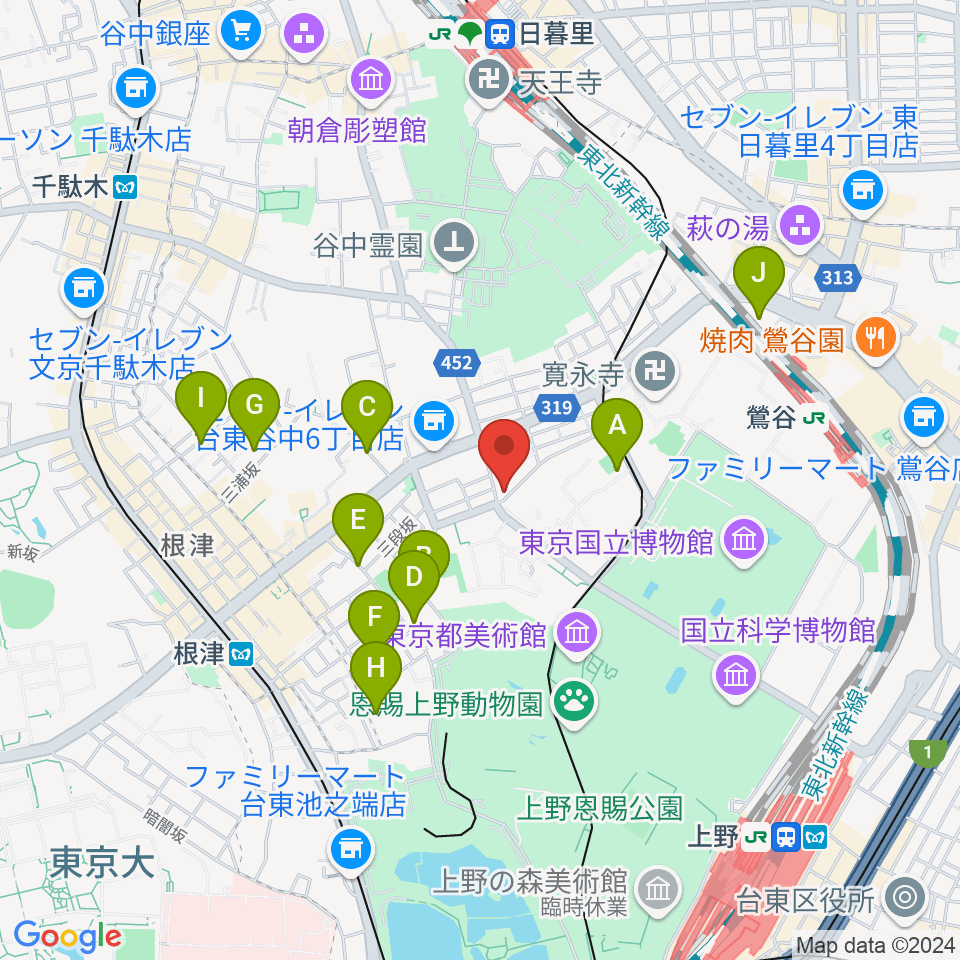 上野Untitled周辺のホテル一覧地図