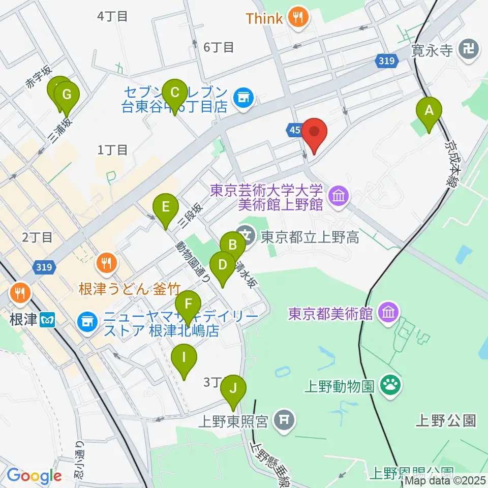 上野Untitled周辺のホテル一覧地図