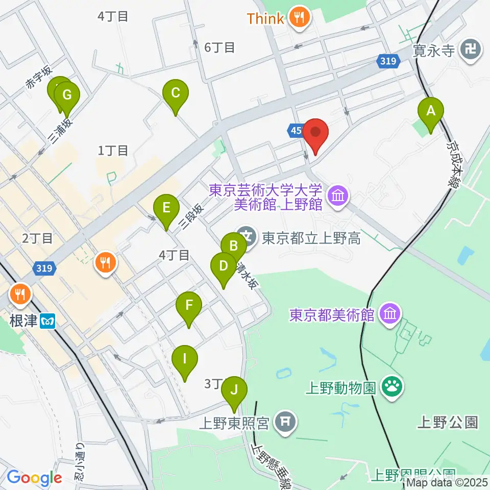 上野Untitled周辺のホテル一覧地図