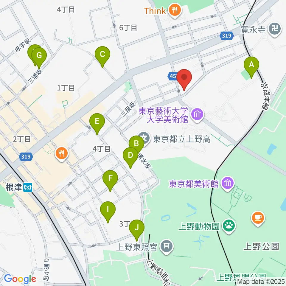 上野Untitled周辺のホテル一覧地図