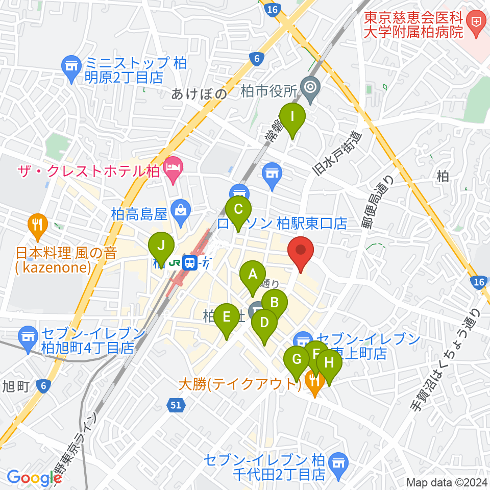 ボイストレーニング柏2周辺のホテル一覧地図