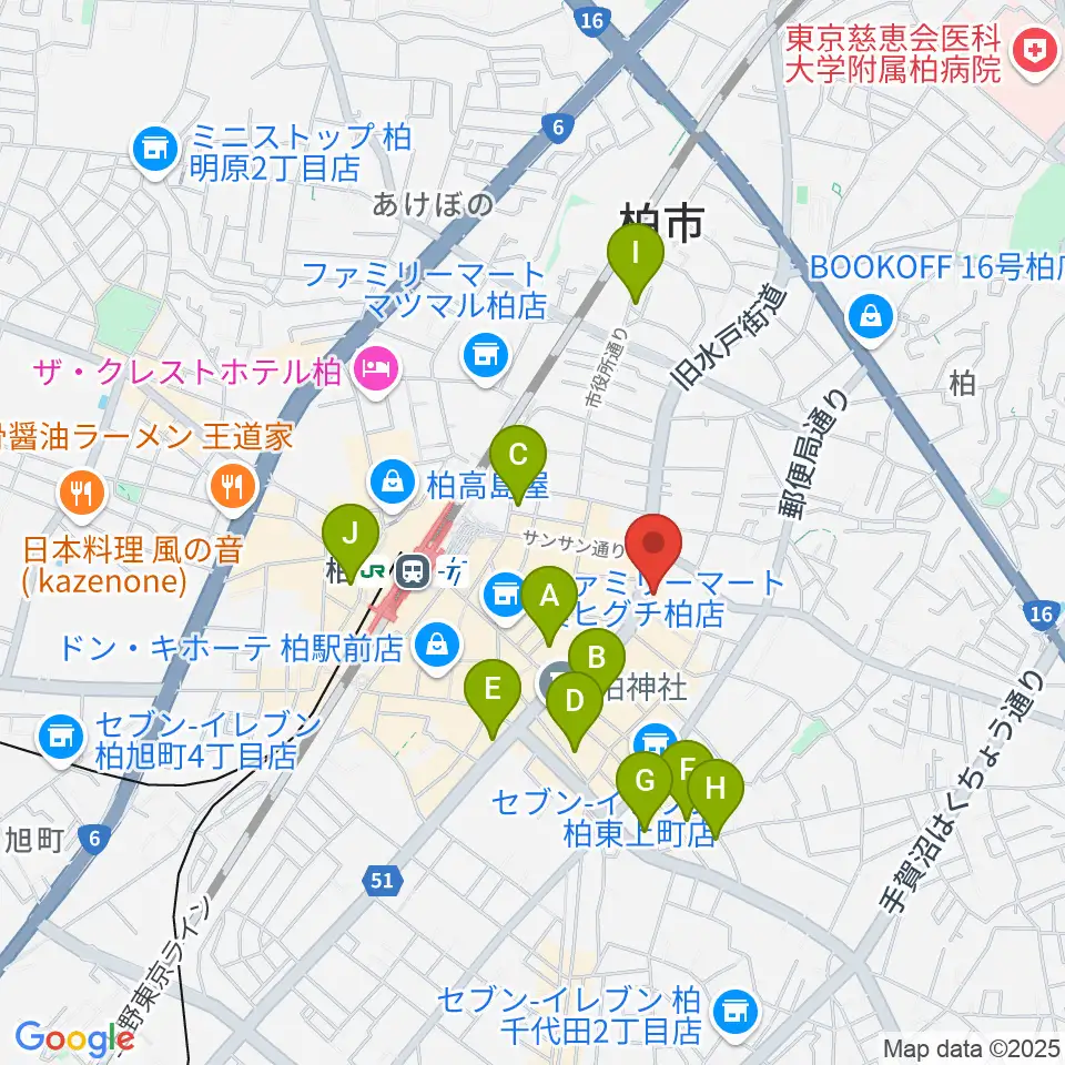 ボイストレーニング柏2周辺のホテル一覧地図