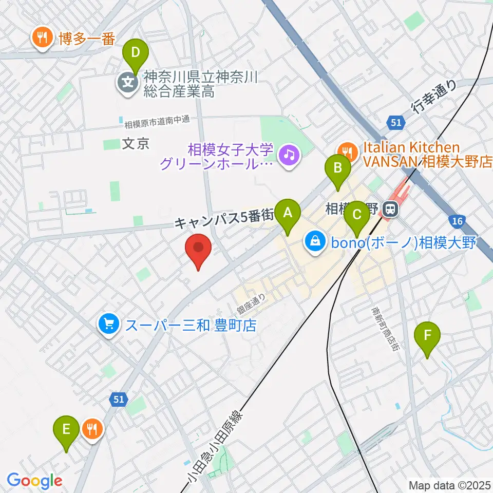 相模原南市民ホール周辺のホテル一覧地図