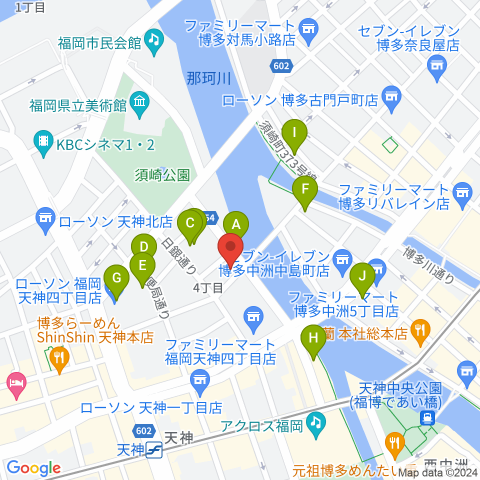 セブンカラーズアーティスト福岡天神校周辺のホテル一覧地図