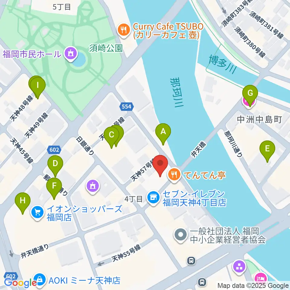セブンカラーズアーティスト福岡天神校周辺のホテル一覧地図