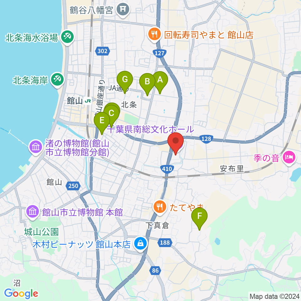 千葉県南総文化ホール周辺のホテル一覧地図