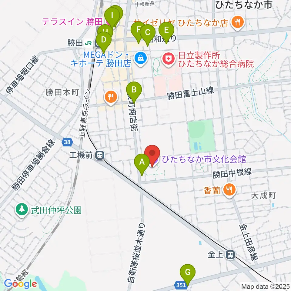ひたちなか市文化会館周辺のホテル一覧地図