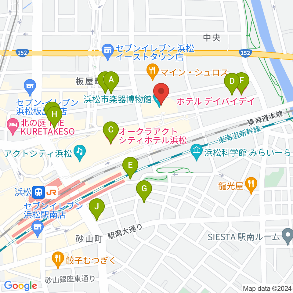 アクトシティ浜松 研修交流センター周辺のホテル一覧地図