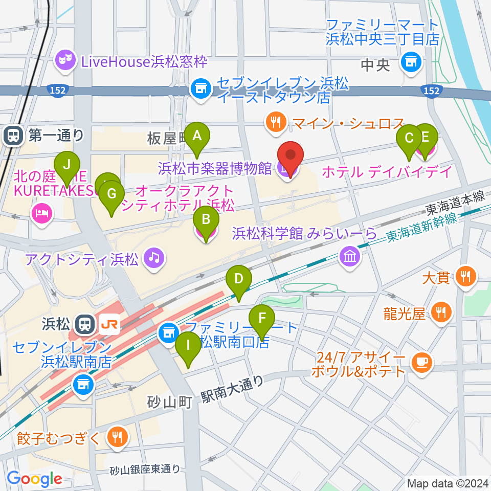 アクトシティ浜松 研修交流センター周辺のホテル一覧地図