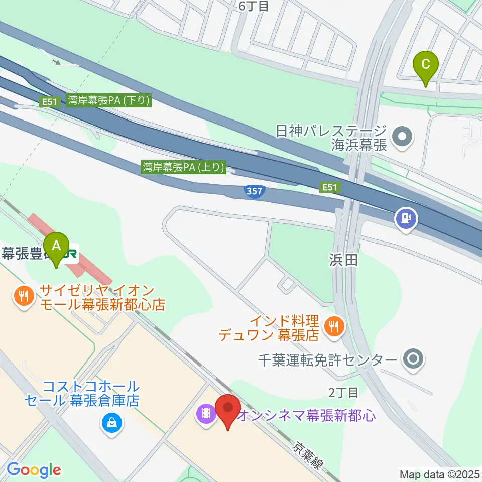 よしもと幕張イオンモール劇場周辺のホテル一覧地図