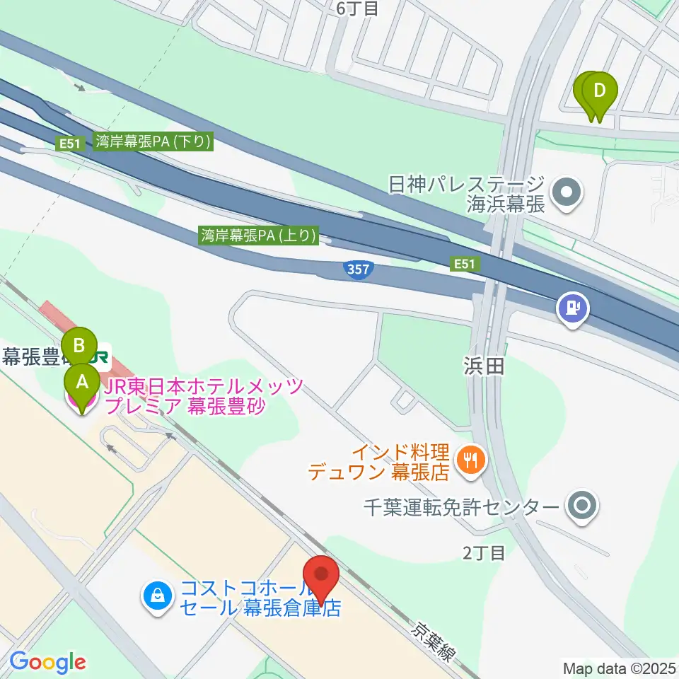 よしもと幕張イオンモール劇場周辺のホテル一覧地図