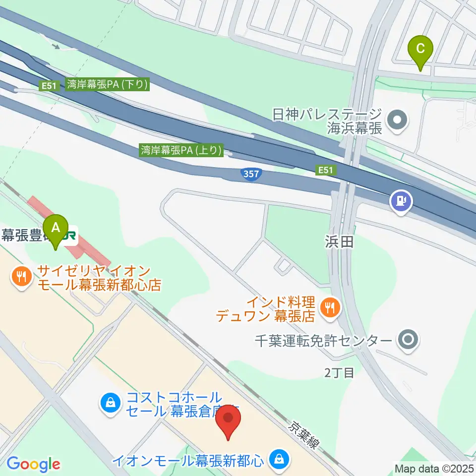 島村楽器 イオンモール幕張新都心店周辺のホテル一覧地図