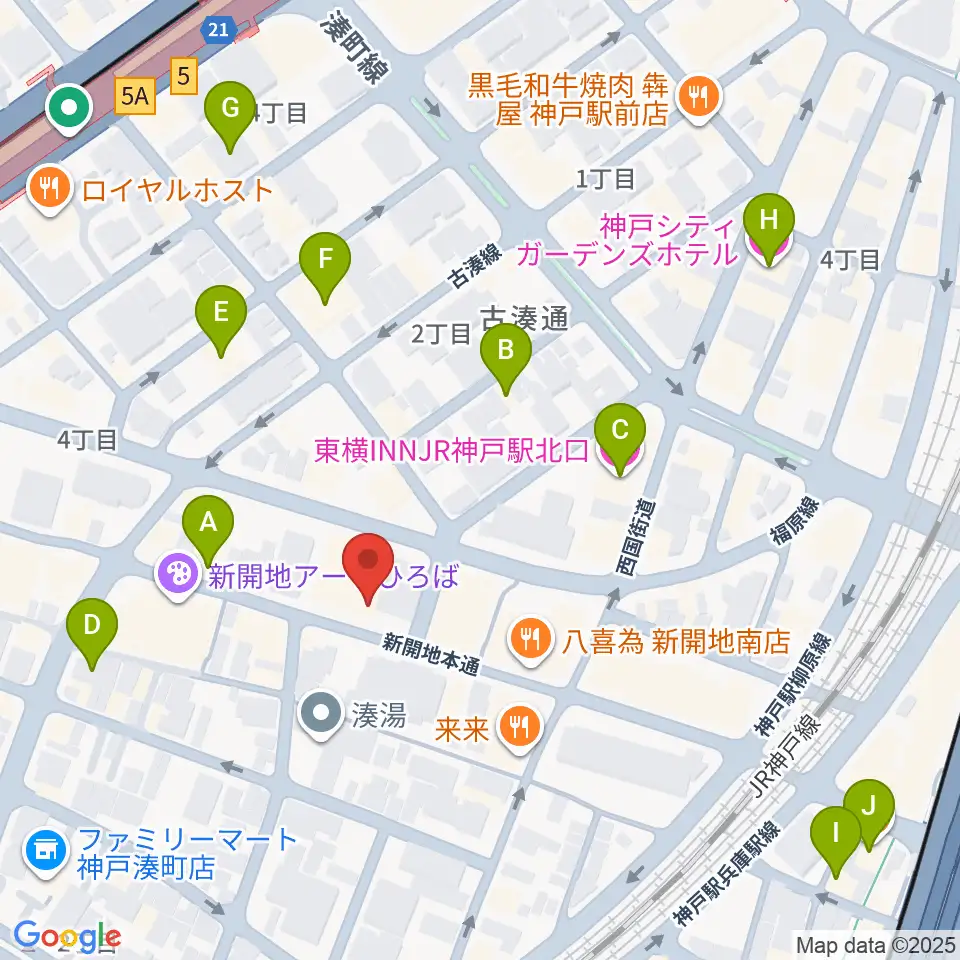 新開地劇場周辺のホテル一覧地図