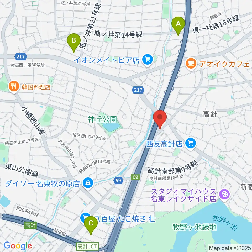 パピーミュージックスクール名古屋名東教室周辺のホテル一覧地図