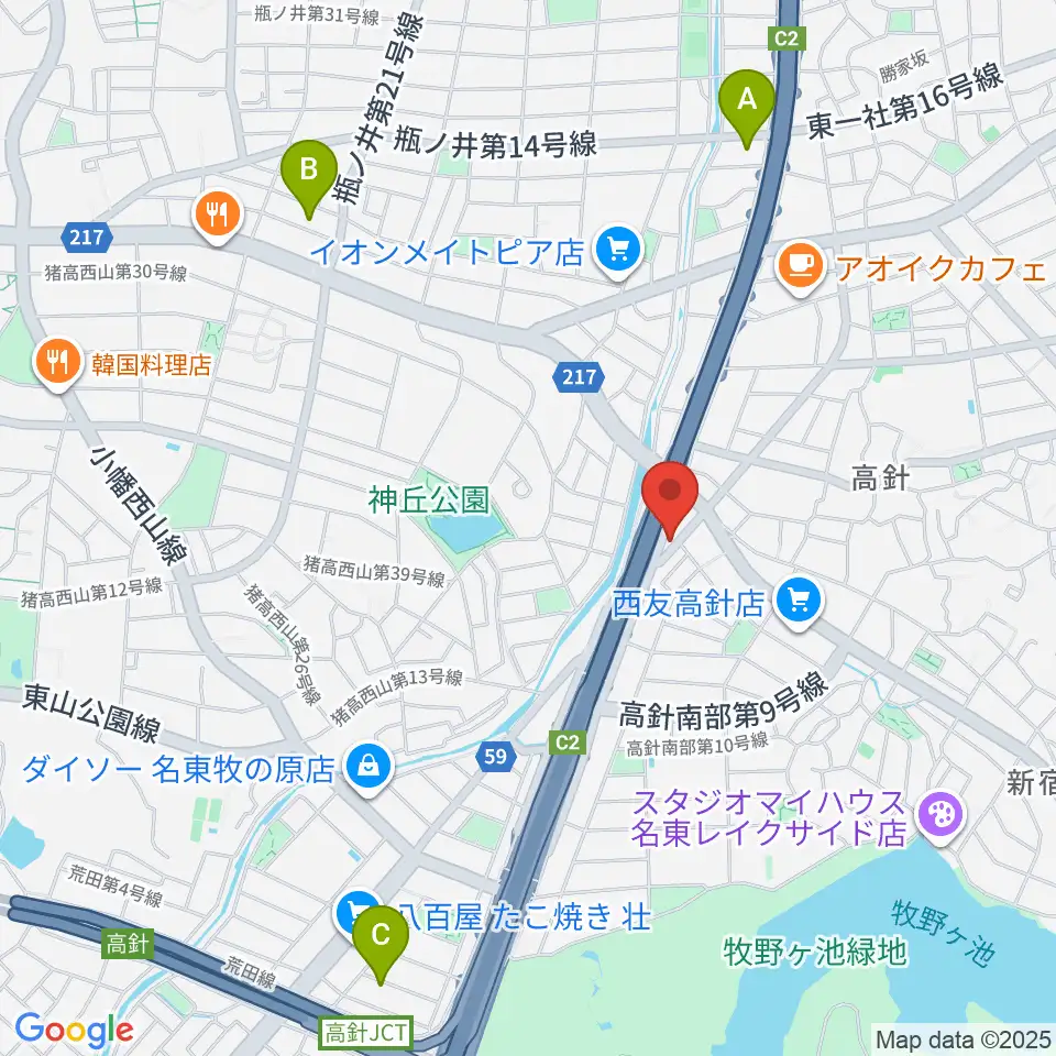 パピーミュージックスクール名古屋名東教室周辺のホテル一覧地図