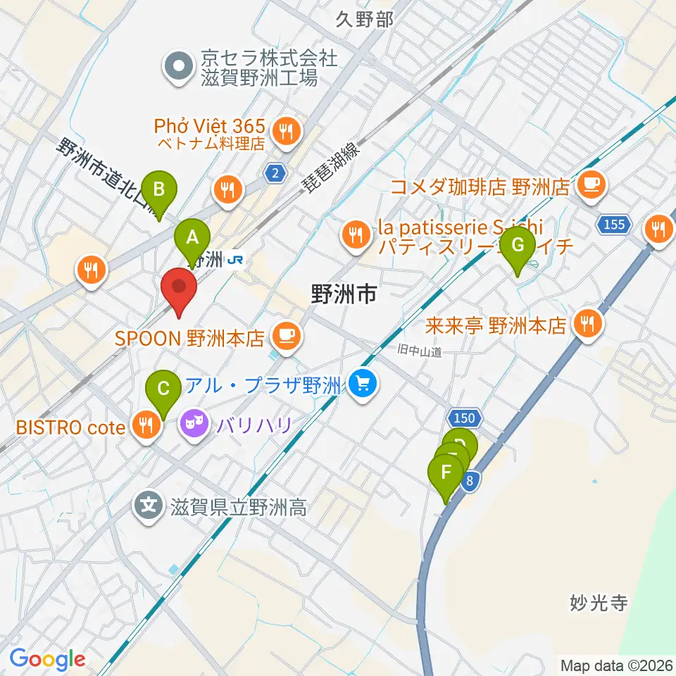 シライシアター野洲 周辺のホテル一覧マップ