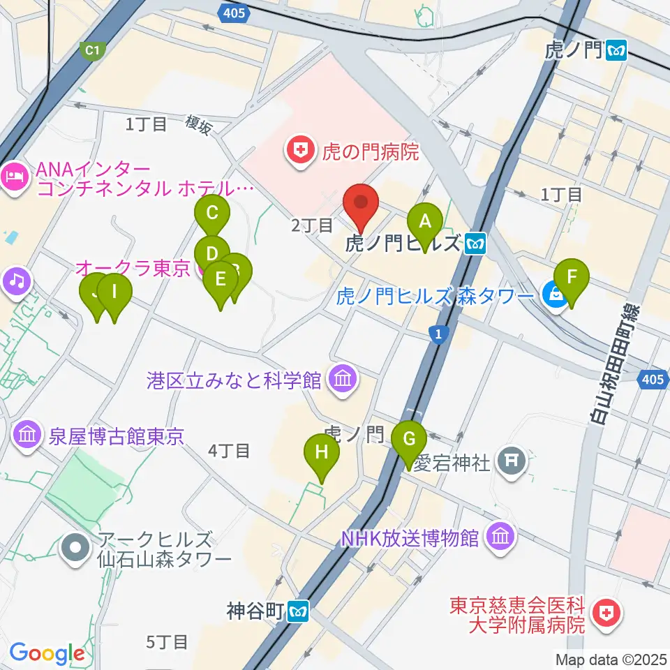 ニッショーホール周辺のホテル一覧地図