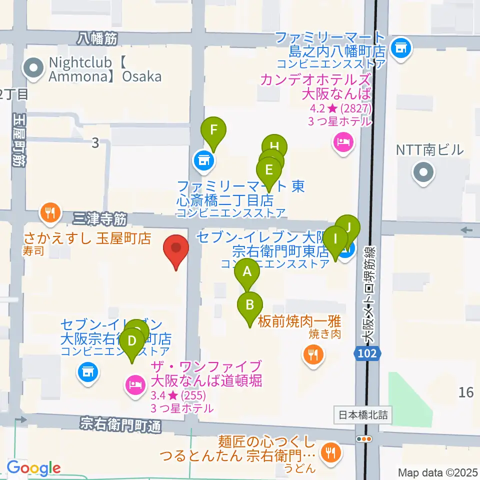 ロフトプラスワン・ウエスト周辺のホテル一覧地図