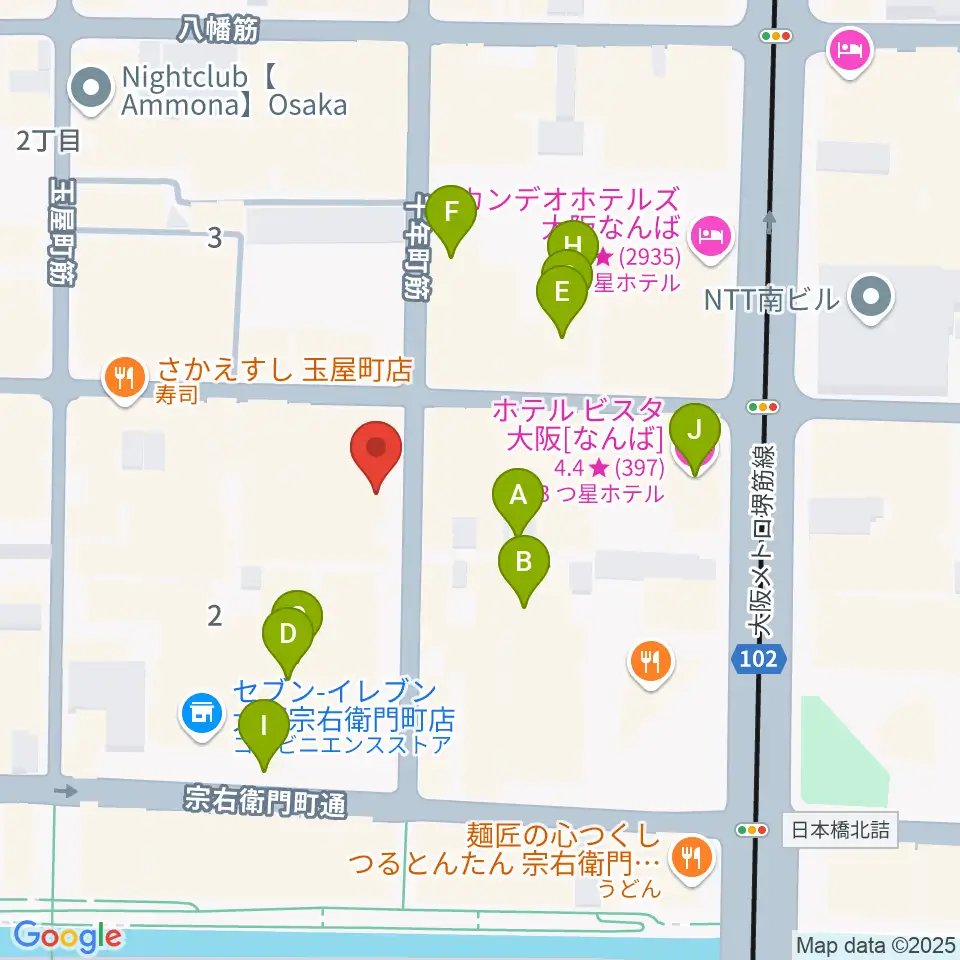 ロフトプラスワン・ウエスト周辺のホテル一覧地図