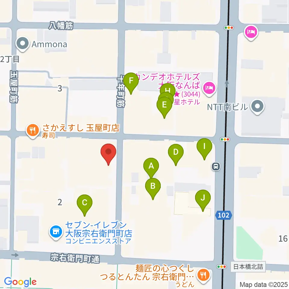 ロフトプラスワン・ウエスト周辺のホテル一覧地図
