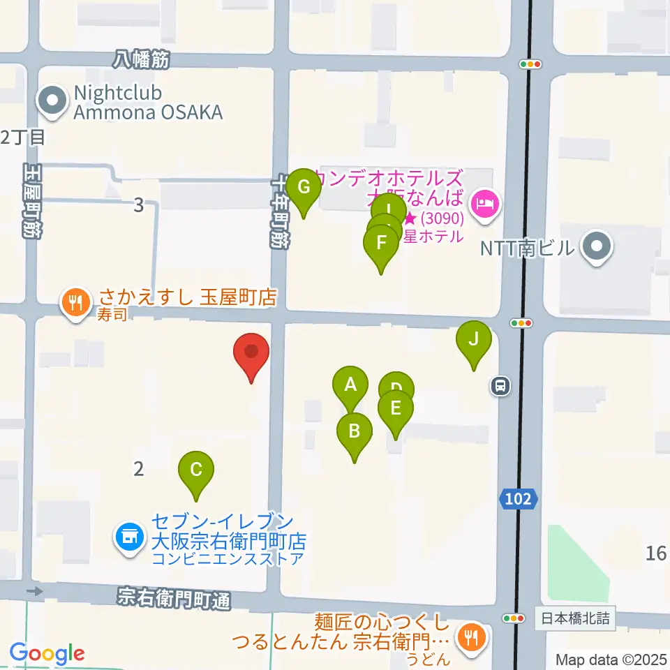 ロフトプラスワン・ウエスト周辺のホテル一覧地図