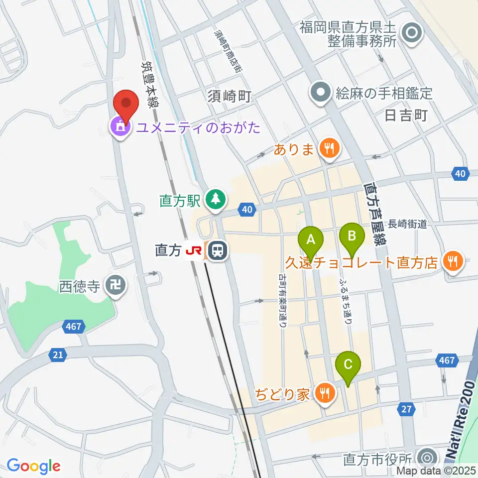 ユメニティのおがた周辺のホテル一覧地図