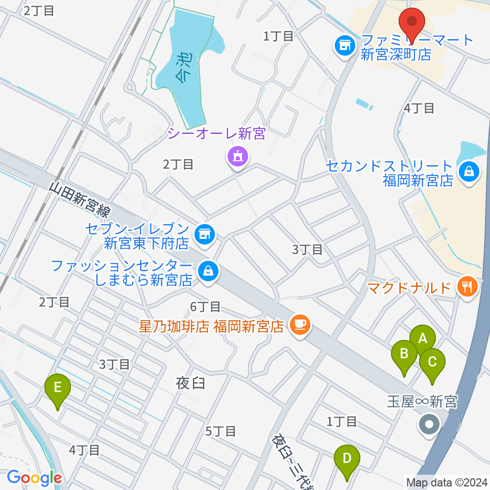 そぴあしんぐう周辺のホテル一覧地図