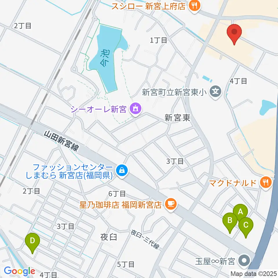 そぴあしんぐう周辺のホテル一覧地図