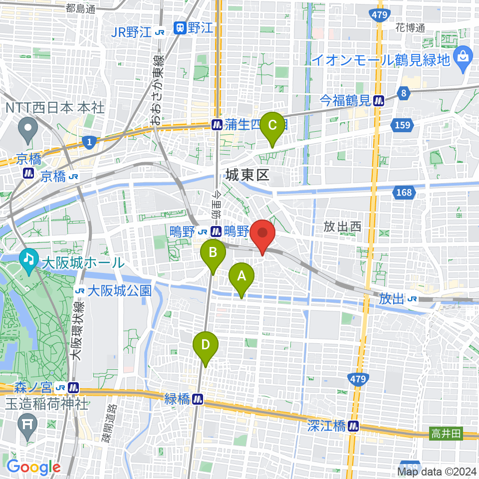 カワセドラムスクール周辺のホテル一覧地図