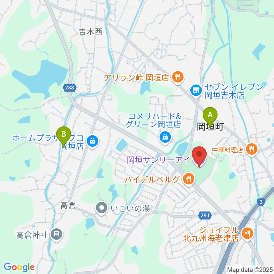 岡垣サンリーアイ周辺のホテル一覧地図