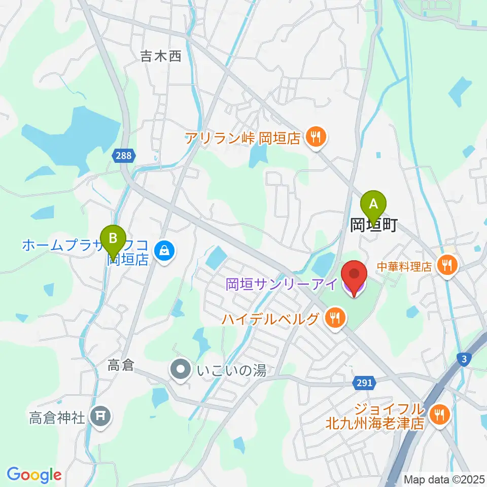 岡垣サンリーアイ周辺のホテル一覧地図