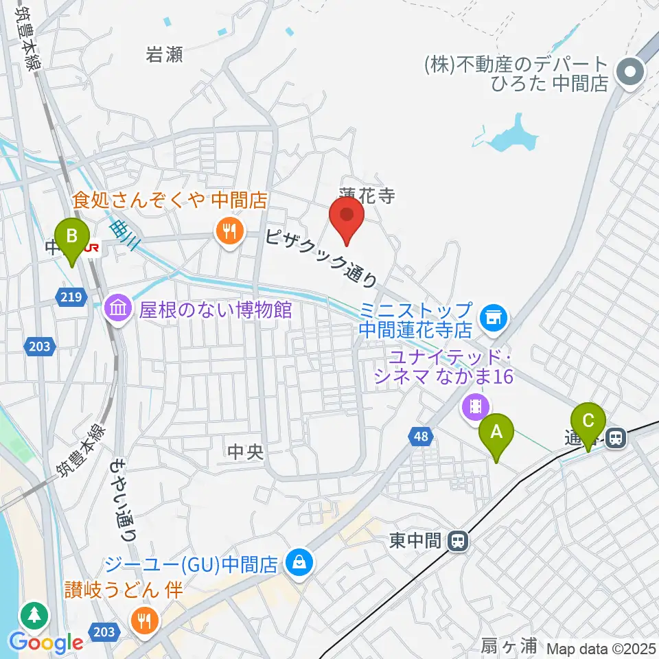 なかまハーモニーホール周辺のホテル一覧地図