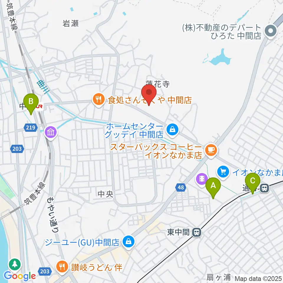 なかまハーモニーホール周辺のホテル一覧地図