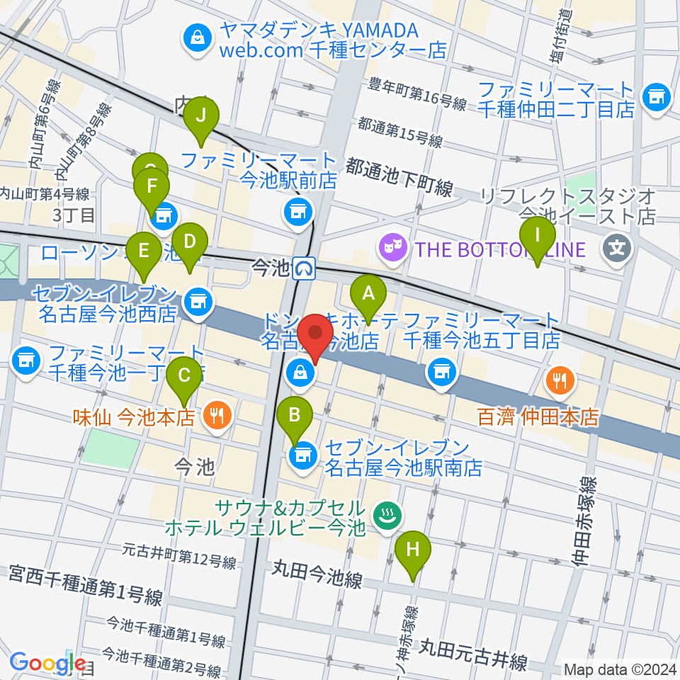 村松楽器 名古屋店周辺のホテル一覧地図