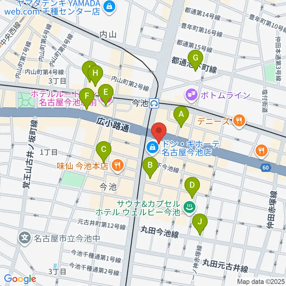 村松楽器 名古屋店周辺のホテル一覧地図
