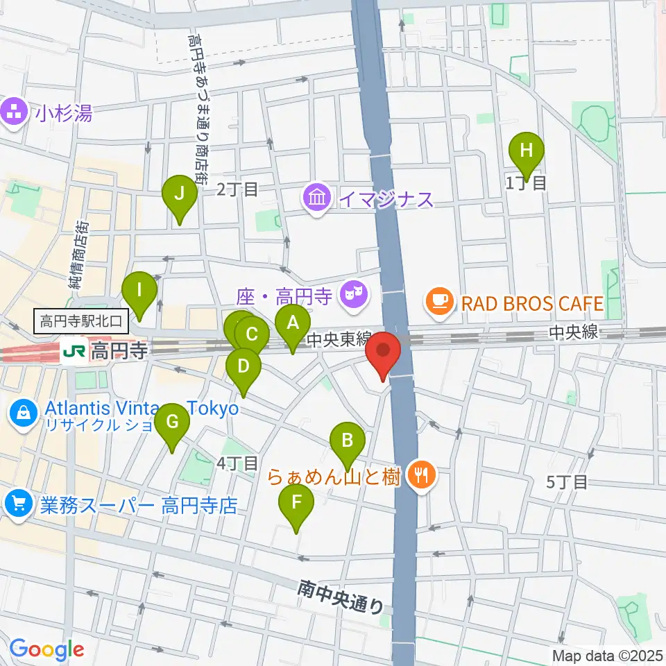 高円寺STUDIO K周辺のホテル一覧地図
