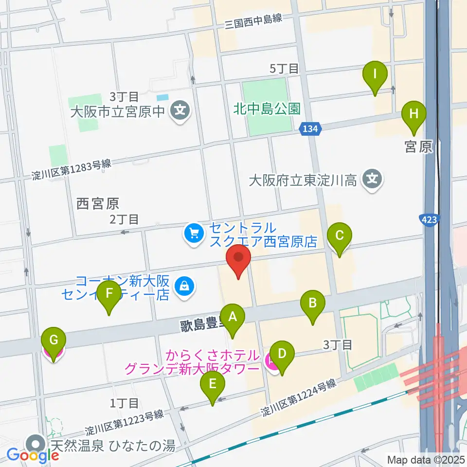 村松楽器 大阪店周辺のホテル一覧地図