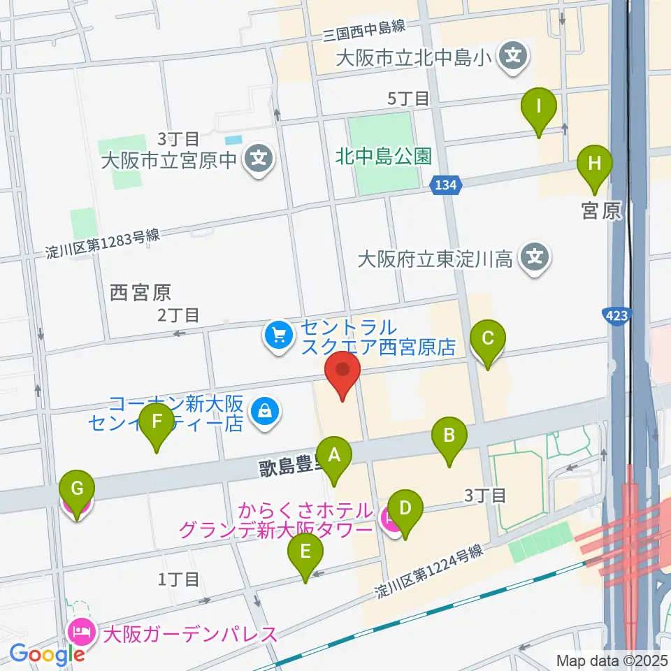 村松楽器 大阪店周辺のホテル一覧地図