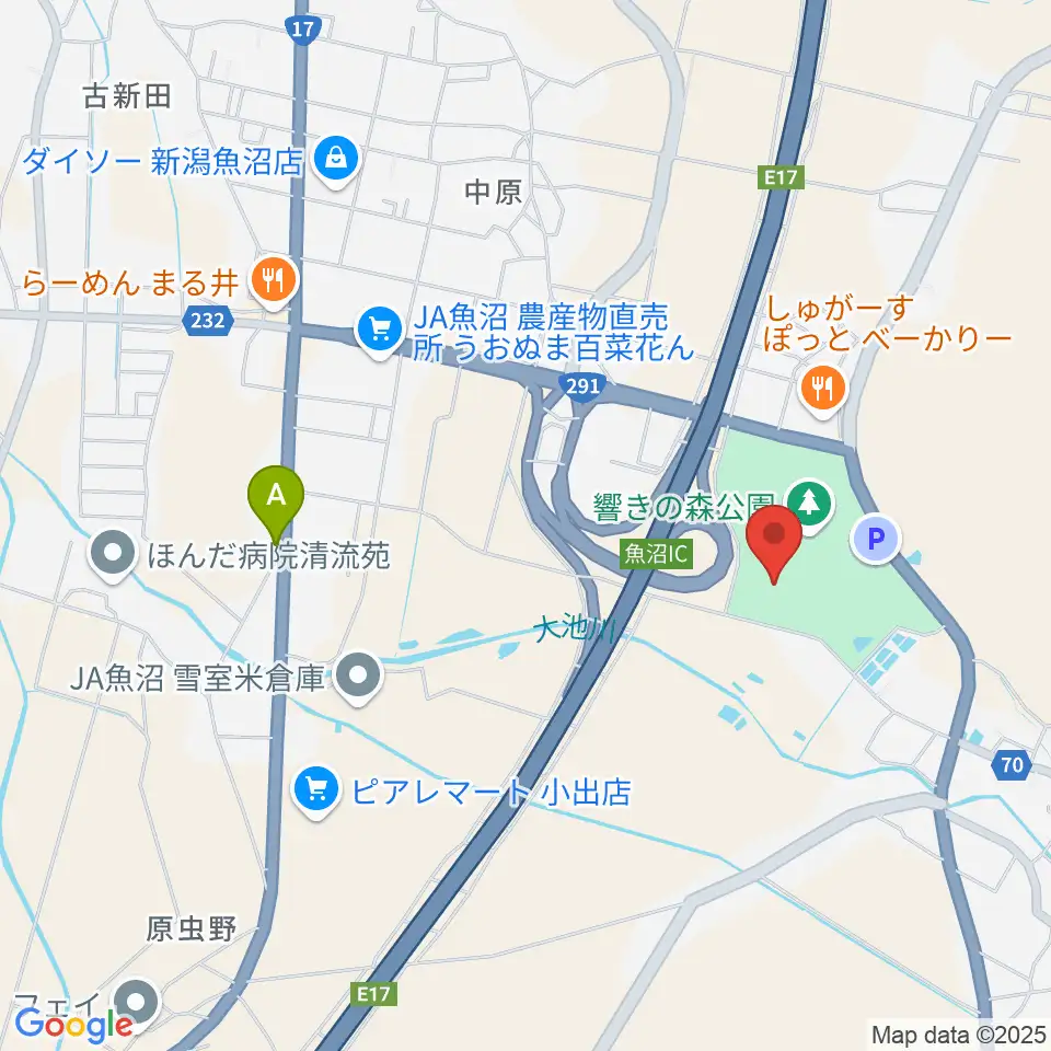 魚沼市響きの森文化会館周辺のホテル一覧地図