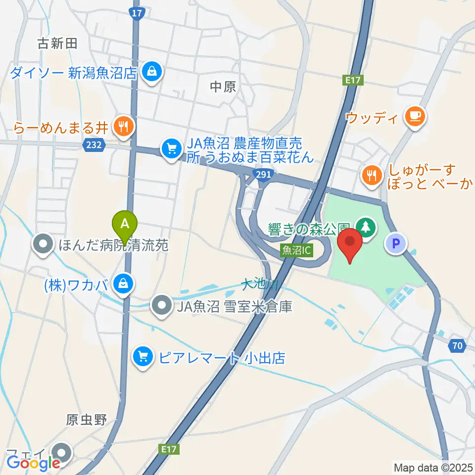 魚沼市響きの森文化会館周辺のホテル一覧地図