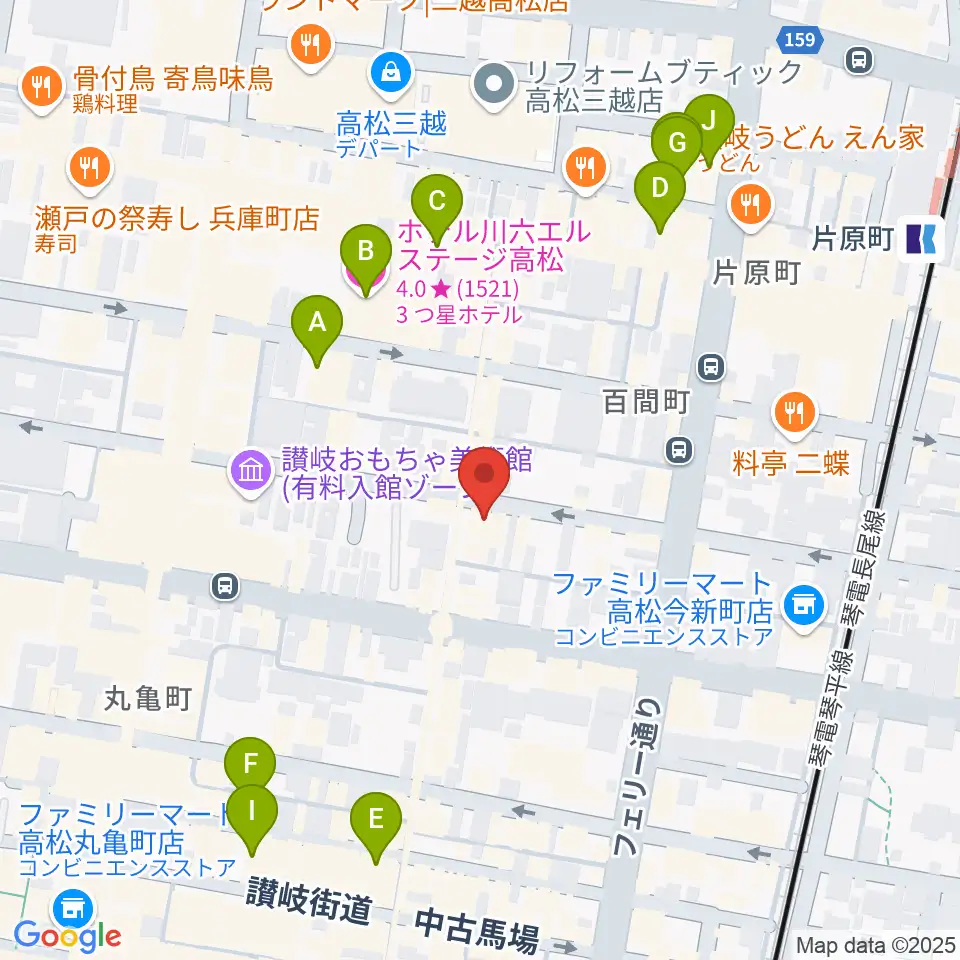 高松RIZIN'周辺のホテル一覧地図