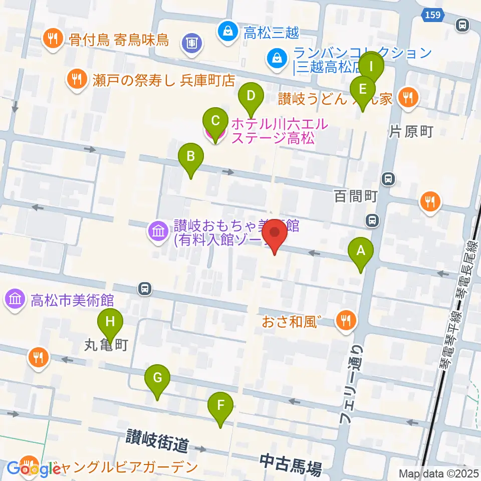 高松RIZIN'周辺のホテル一覧地図