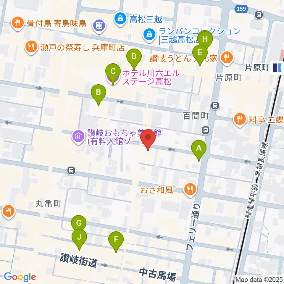 高松RIZIN'周辺のホテル一覧地図
