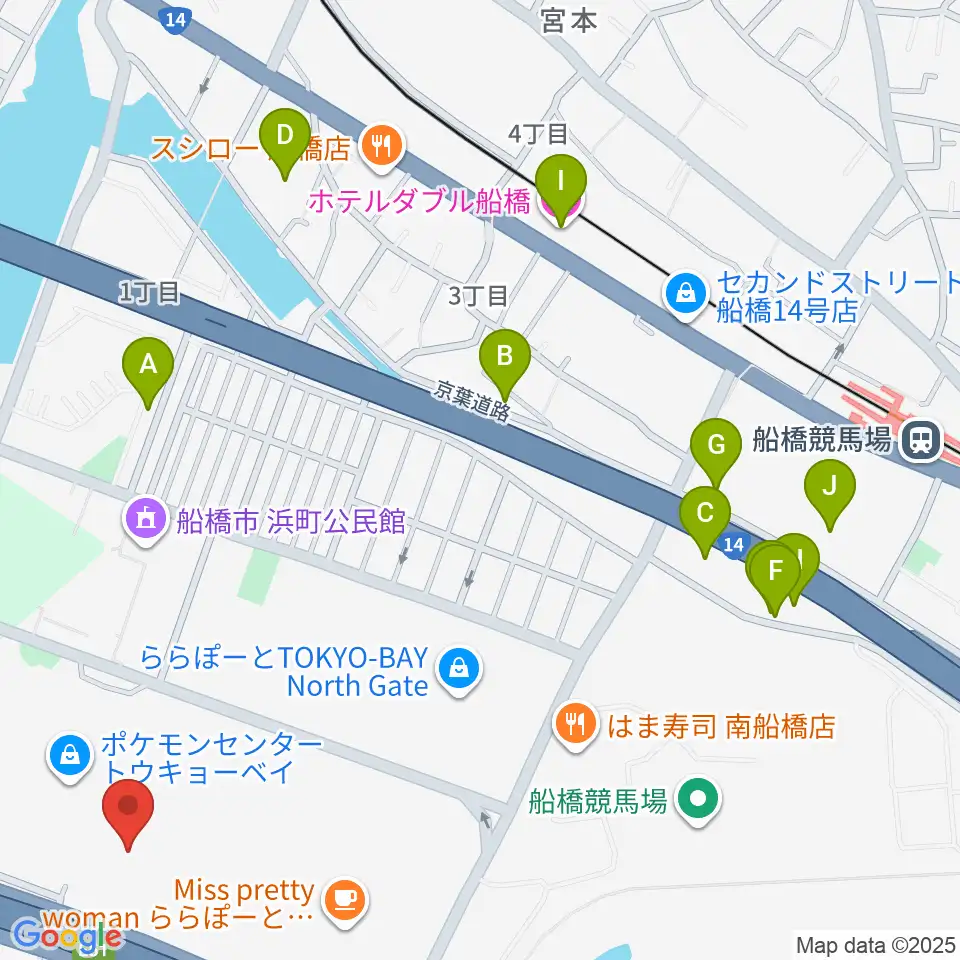 タワーレコード ららぽーとTOKYO-BAY店周辺のホテル一覧地図
