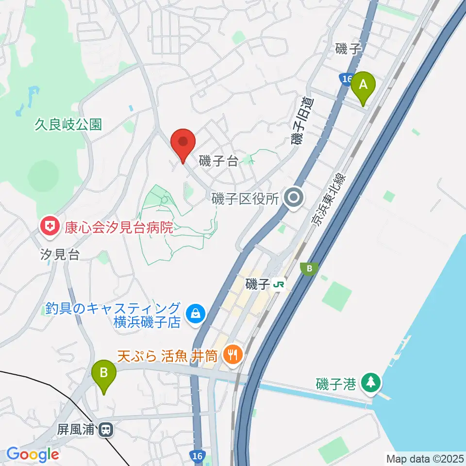 多治川ギタースクール横浜磯子教室周辺のホテル一覧地図
