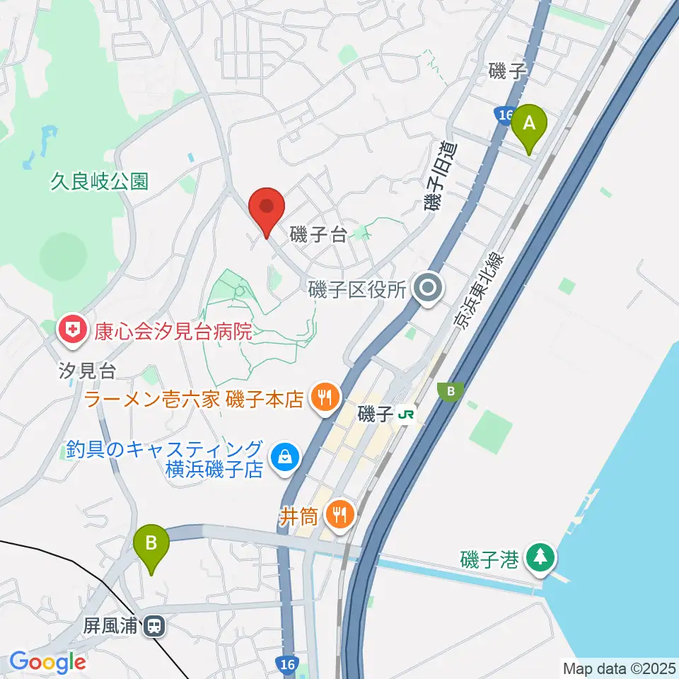 多治川ギタースクール横浜磯子教室周辺のホテル一覧地図