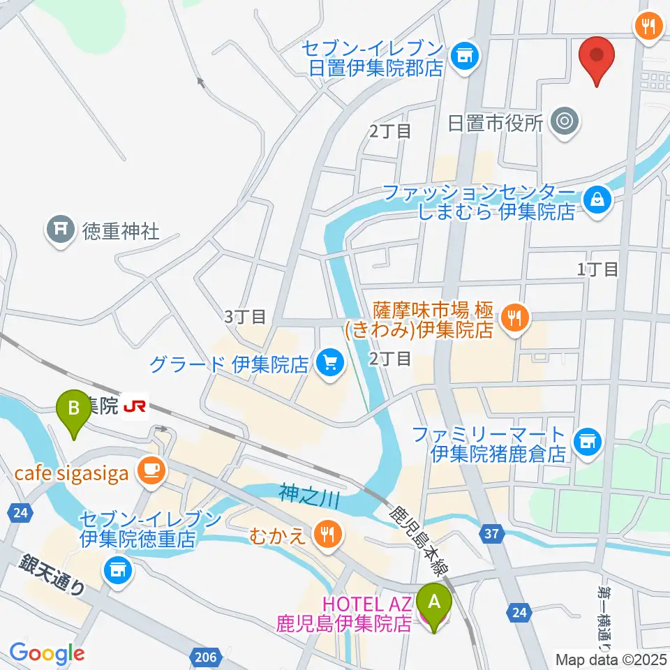 日置市伊集院文化会館周辺のホテル一覧地図